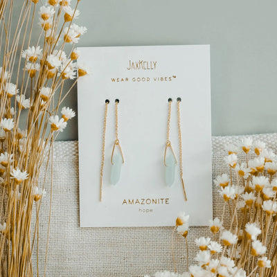 Amazonite Threader Earrings