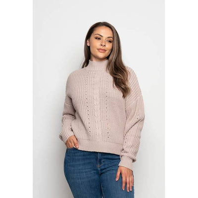 Blush Cable Knit Sweater